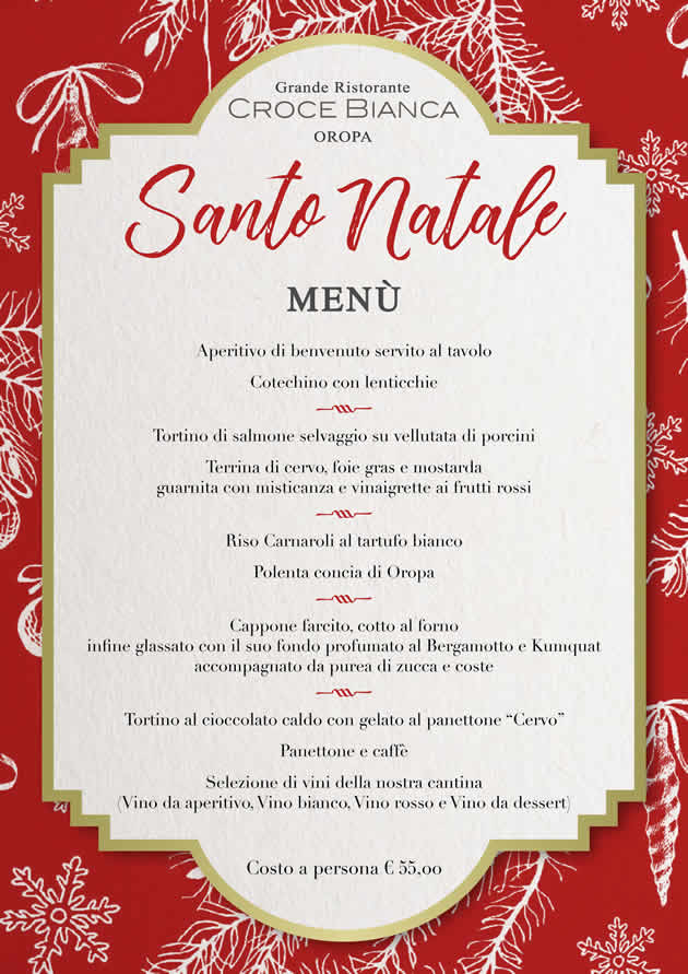 Menu Di Natale In Ristorante.Menu Di Natale